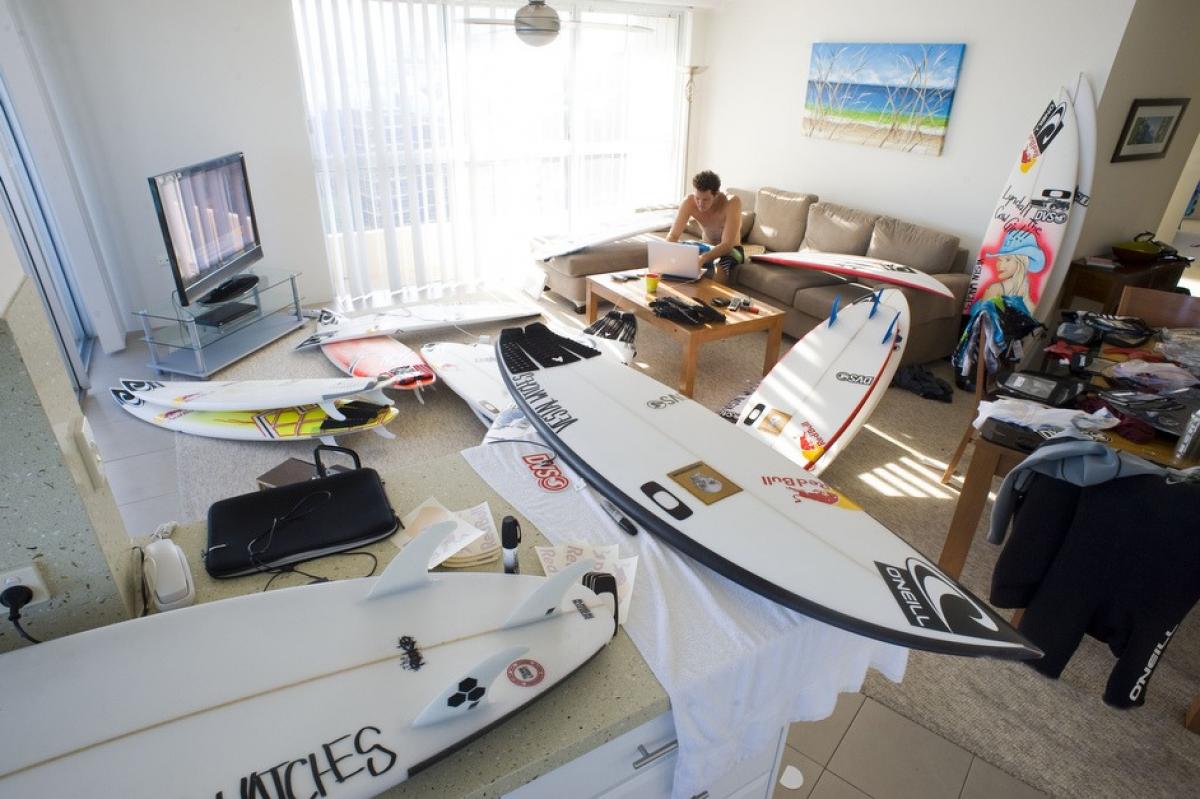 Stab Magazine Jordy Smith in hotel room, 6am on the Gold Coast, Australia