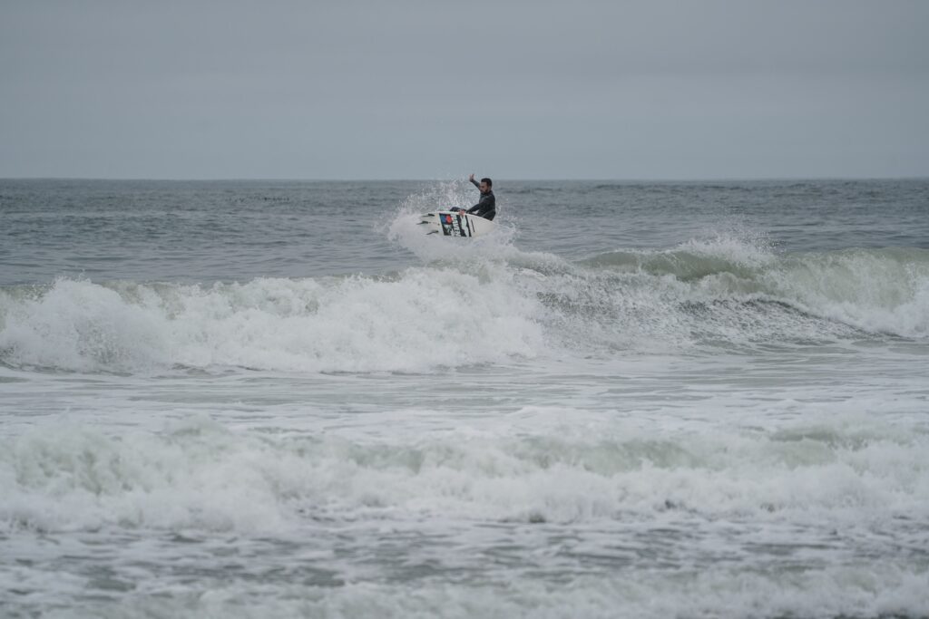 Mikey C launching above the lip in the Quiksilver Highline Plus.