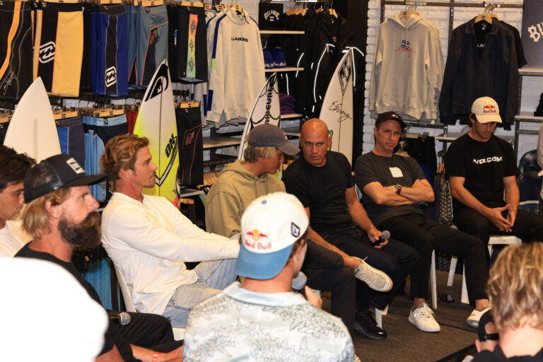 Kelly Slater, Darren Handley, Britt Merrick And More Walk Into An Overwhelmingly Crowded Surf Shop…